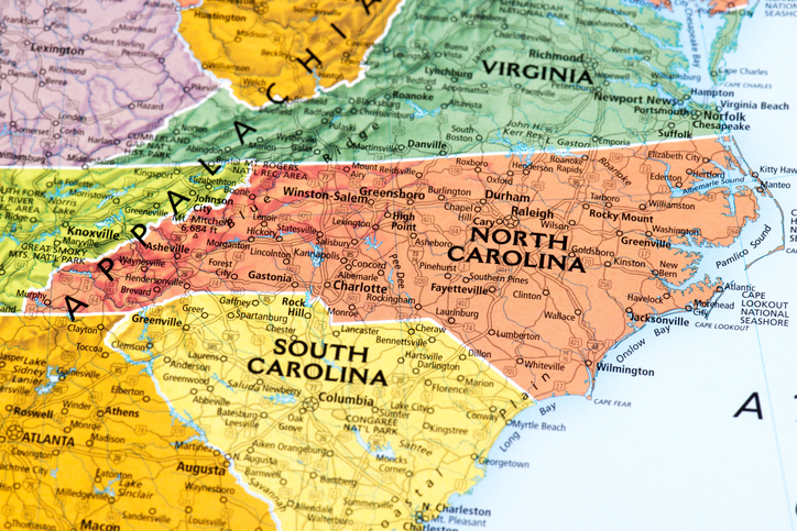 North Carolina map overview