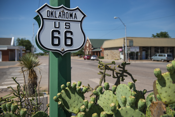 Oklahoma route 66 road sign