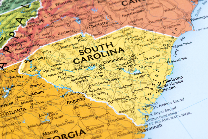 Map of South Carolina State