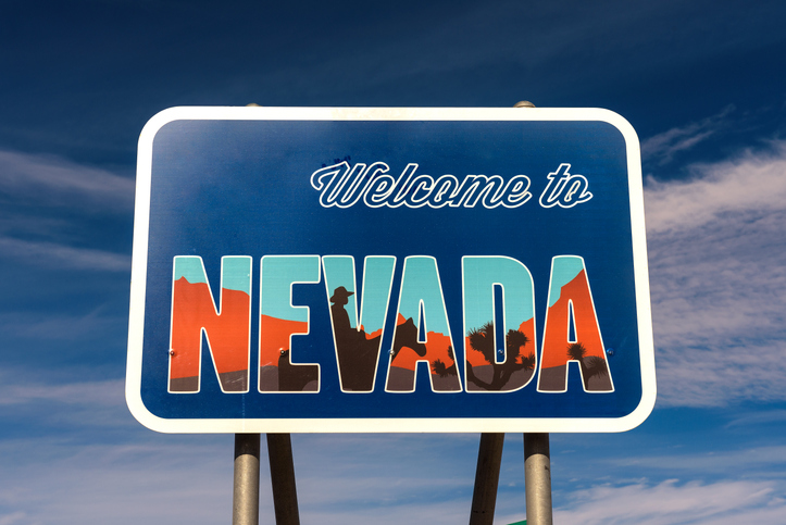 Welcome to Nevada road sign